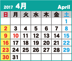 4月カレンダー